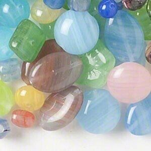 20 Mixed Color Size Shape Pastel Preciosa Czech Glass Beads Blue Green Pink Etc